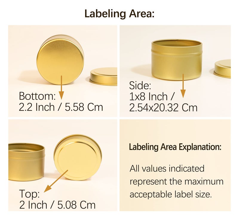Aroparc Gold Candle Tins 4oz with Lids, 24 Piece Candle Containers, Bulk Candle Jars for Candle Making - Gold - Image 4